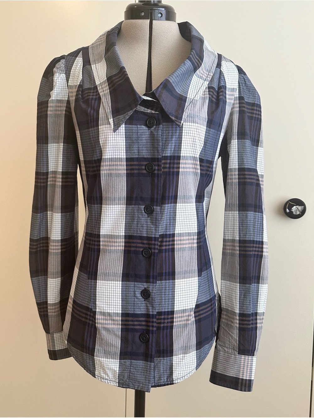 Vivienne Westwood Anglomania Plaid Button-Up Shirt Nipped Waist